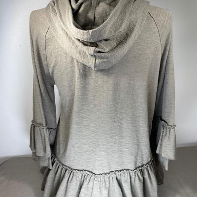 Coco + Carmen Olive Ruffle zip hoodie New!