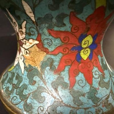Ming Dynasty Antique Tall Cloisonné Vases c1400's