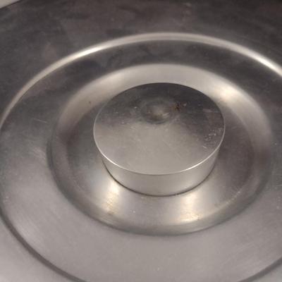 Glass Cake Plate with Aluminum Dome Cover