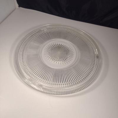 Glass Cake Plate with Aluminum Dome Cover