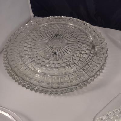 Collection of Assorted Glass Serve Ware- Platters, Bowls, etc.