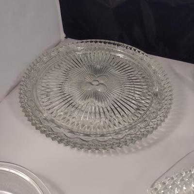 Collection of Assorted Glass Serve Ware- Platters, Bowls, etc.