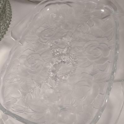 Collection of Assorted Glass Serve Ware- Platters, Bowls, etc.