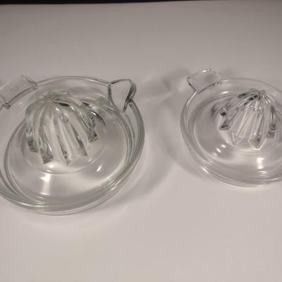Pair of Vintage Glass Citrus Juicers- One is Federal Glass