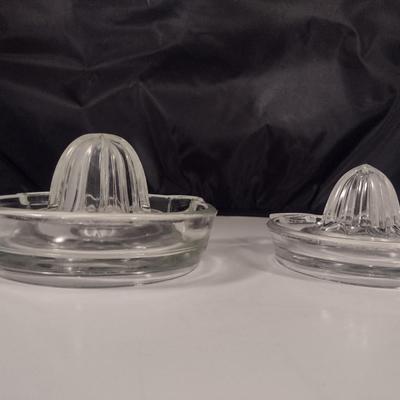 Pair of Vintage Glass Citrus Juicers- One is Federal Glass