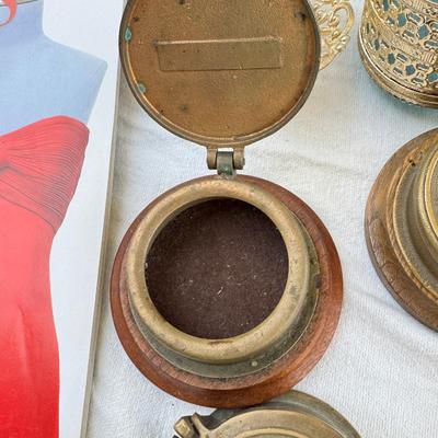 Vintage sewing magazines, Buttons, Vintage NY water main caps boxes