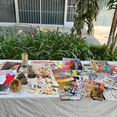 Vintage sewing magazines, Buttons, Vintage NY water main caps boxes
