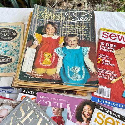 Vintage sewing magazines, Buttons, Vintage NY water main caps boxes