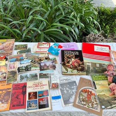 Craft collecting books, Kewpie dolls, Porcupine quills