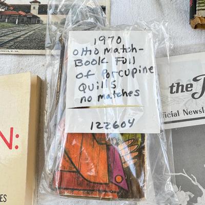 Craft collecting books, Kewpie dolls, Porcupine quills