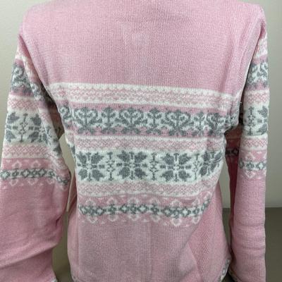 New Pink Zip Front Sweater Size XL