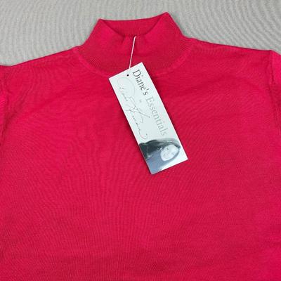 New Red Silk Blend Fine Gauge Sweater 1X