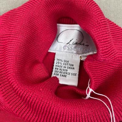 New Red Silk Blend Fine Gauge Sweater 1X