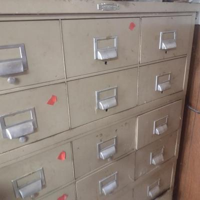 Vintage Metal Industrial Shop Multi-Drawer Cabinet (No Contents)