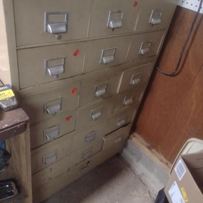 Vintage Metal Industrial Shop Multi-Drawer Cabinet (No Contents)