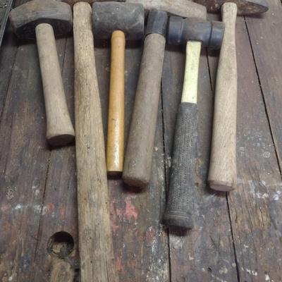Collection of Hammers Various Sizes and Head Shapes Choice A