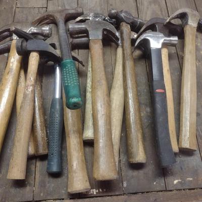 Collection of Hammers Various Sizes and Head Shapes Choice B