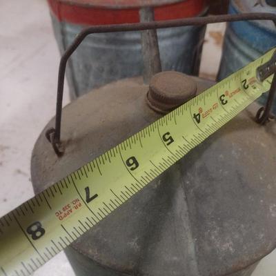 Set of Three Vintage Galvanized Fuel Cans