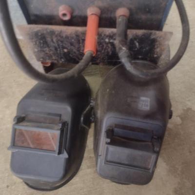 Miller 225V Arc Welder with Torch and Acetylene Tanks, Gauges, Cart, and Welding Accessories