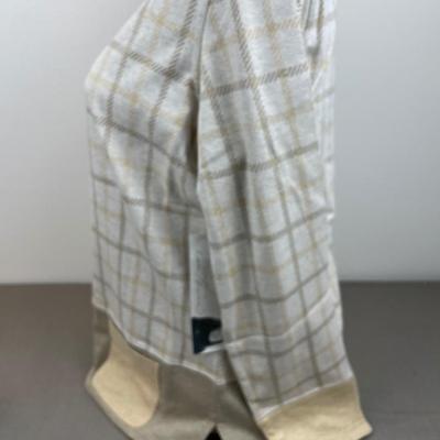 New V-neck Tan Knit 100% Cotton Top L