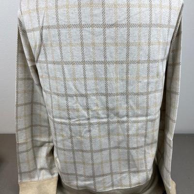 New V-neck Tan Knit 100% Cotton Top L