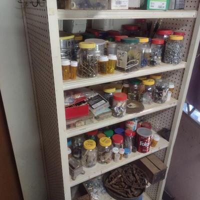Large Assortment of Hardware and Fasteners Includes the Shelf
