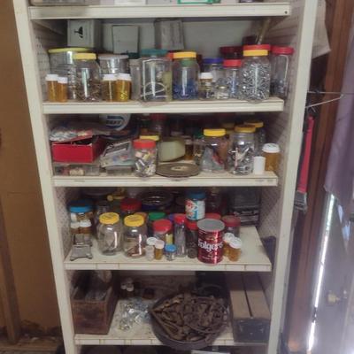 Large Assortment of Hardware and Fasteners Includes the Shelf