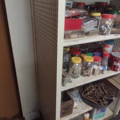 Large Assortment of Hardware and Fasteners Includes the Shelf