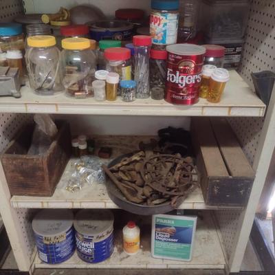 Large Assortment of Hardware and Fasteners Includes the Shelf