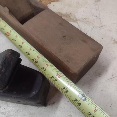 Collection of Antique and Vintage Wood Shaping Tools Includes Hand Planes and Draw Knife