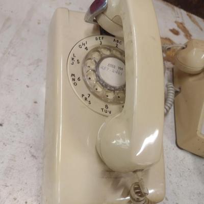 Set of Three Vintage Land Line Telephones Rotary Dial and Push Dial