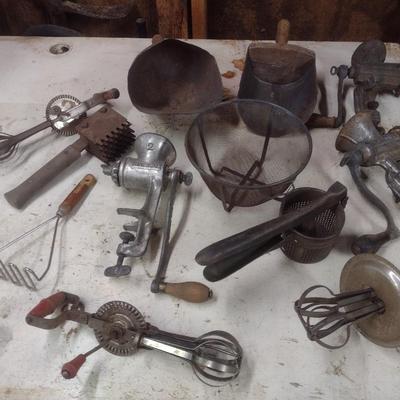Nice Collection of Vintage Kitchen Utensils and Food Prep Items
