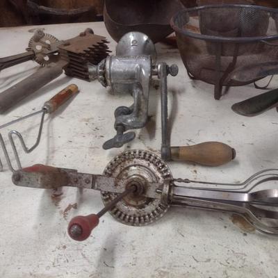 Nice Collection of Vintage Kitchen Utensils and Food Prep Items