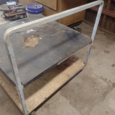 Double Tiered Metal Framed Workshop Pushcart Choice B