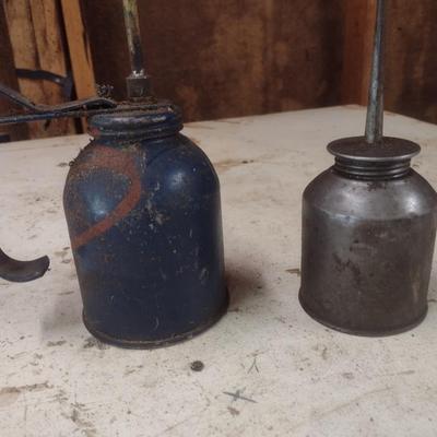 Pair of Workshop Oil Application Cans