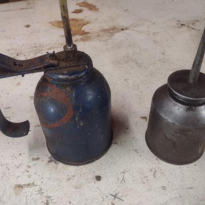 Pair of Workshop Oil Application Cans