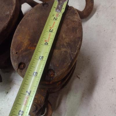 Pair of Vintage Barn Pulleys Choice B