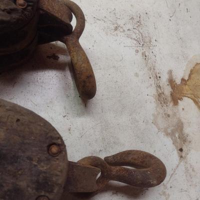 Pair of Vintage Barn Pulleys Choice B