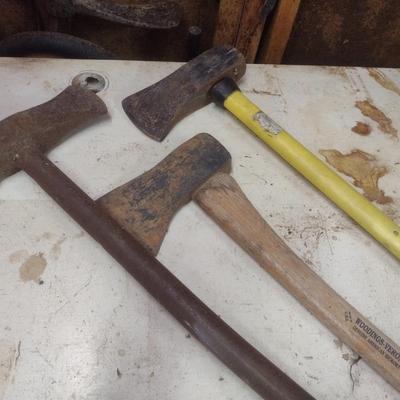 Collection of Mauls, Sledgehammer and New Hand Tool Wood Handles