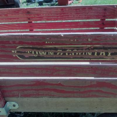 Pair of Vintage Child's Pull Wagons Town & Country and Radio Jet
