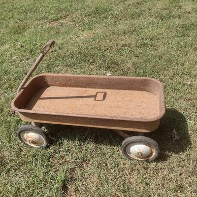 Pair of Vintage Child's Pull Wagons Town & Country and Radio Jet