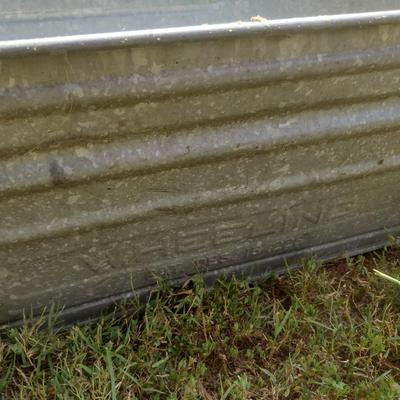 Vintage Wheeling Brand Galvanized Washtub or Trough