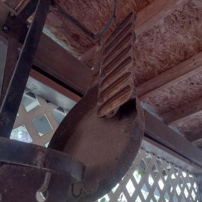 Vintage Cast Iron Pan, Skillet, Meat Cleaver and Pot Rack