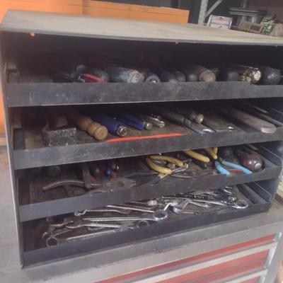 Metal Multi-Slide Drawer Cabinet and Tool Contents (Bottom Red Tool Cabinet Not Included)