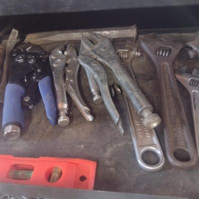 Metal Multi-Slide Drawer Cabinet and Tool Contents (Bottom Red Tool Cabinet Not Included)