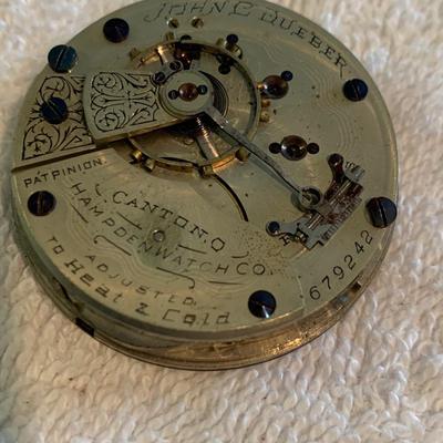 Dueber / A.E. Siviter Pocket Watch Movement / Face Parts Lot