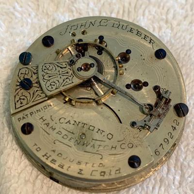Dueber / A.E. Siviter Pocket Watch Movement / Face Parts Lot