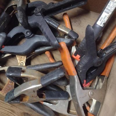Assortment of Various Sized Clamps