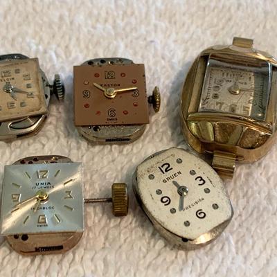 Elgin Easton Benrus Sellita Vintage Women's Wristwatch Parts Lot