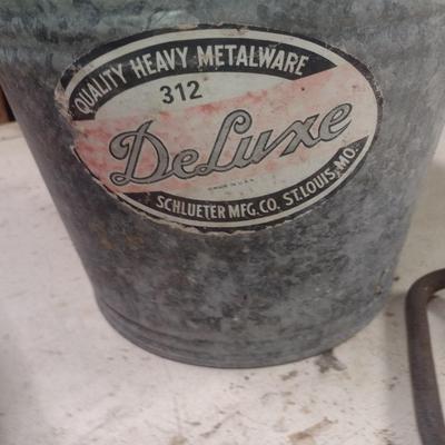 Vintage Galvanized and Aluminum Buckets and Hooks